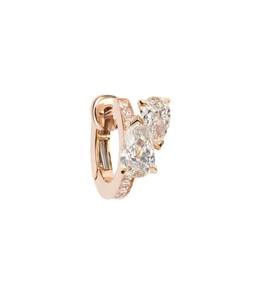 Repossi Serti Sur Vide 18kt rose gold single hoop earring with diamonds