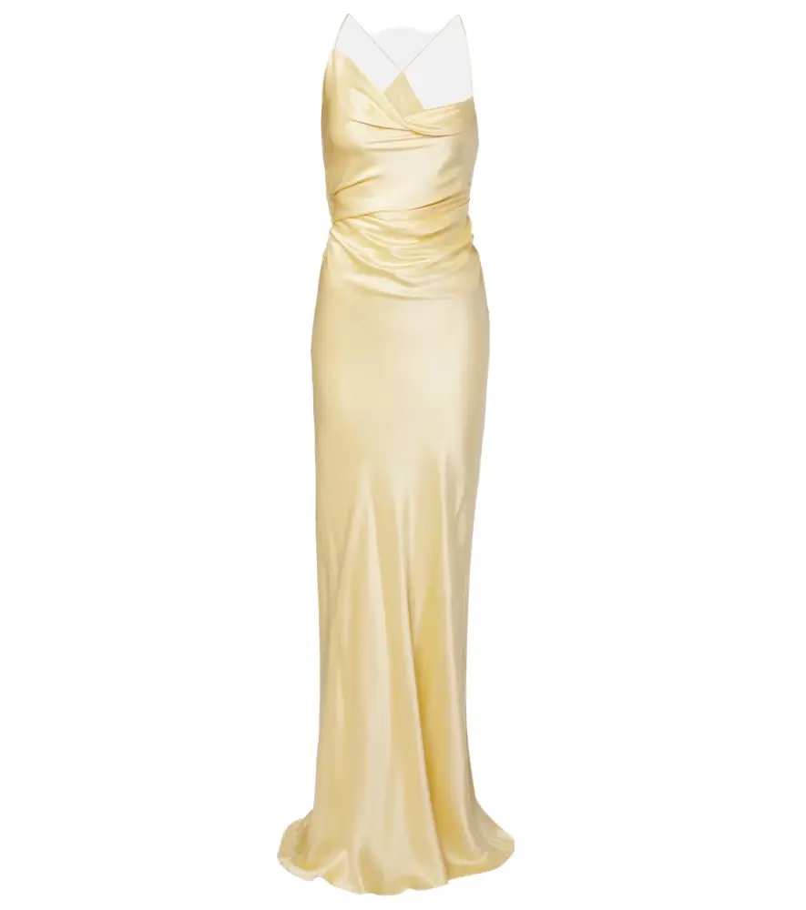 The Sei Draped silk satin gown