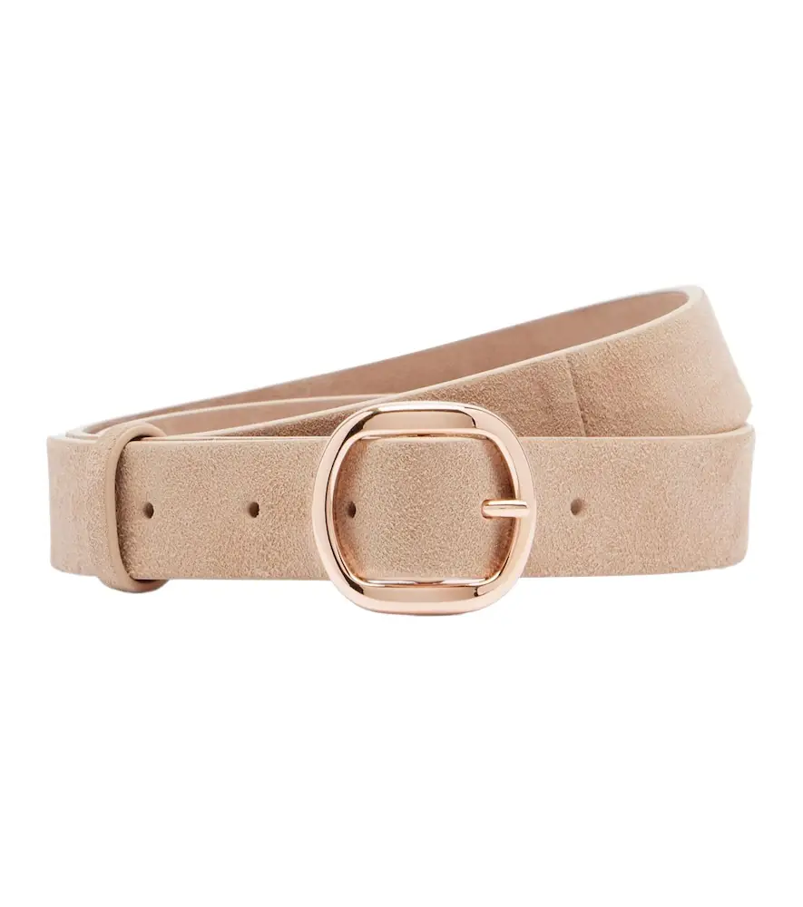 Gabriela Hearst Elster Thin suede belt