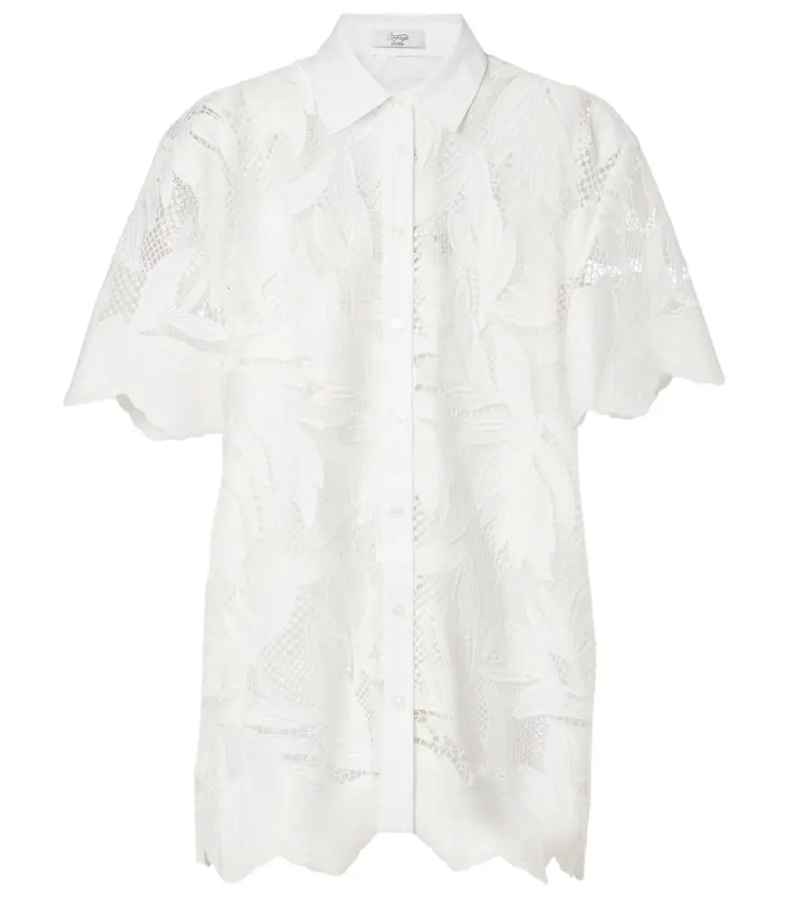 Erdem Embroidered mesh shirt