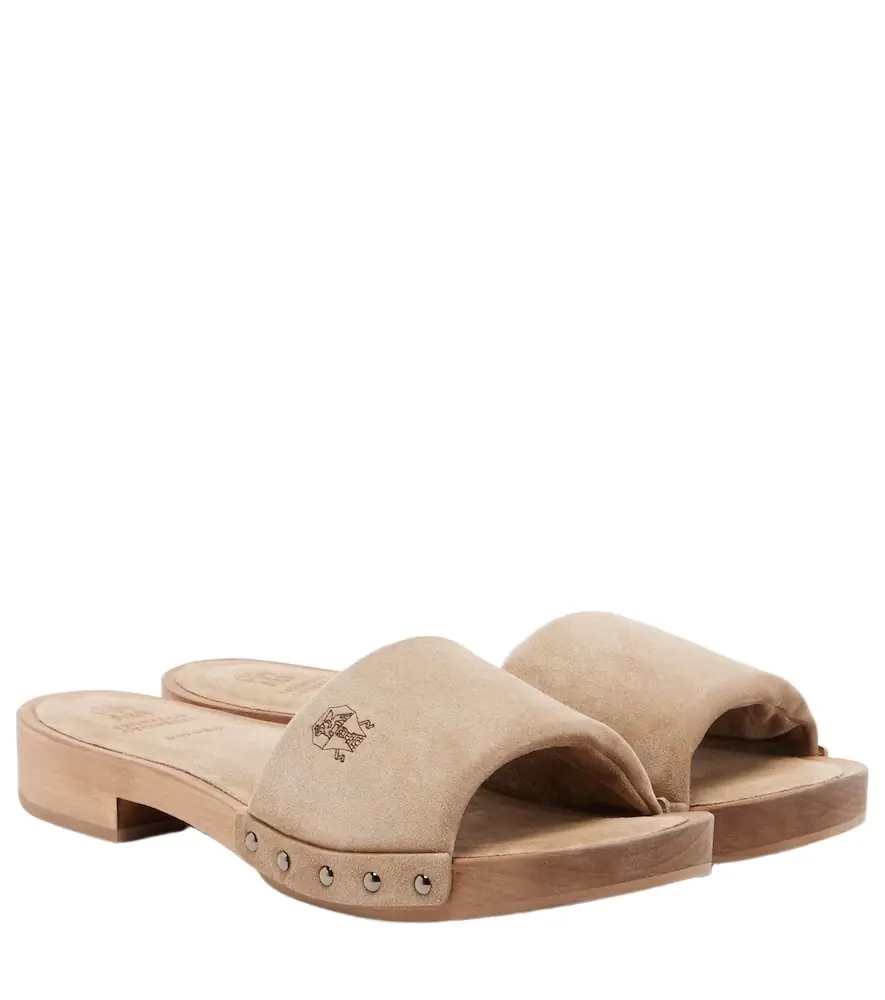 Brunello Cucinelli Suede clogs