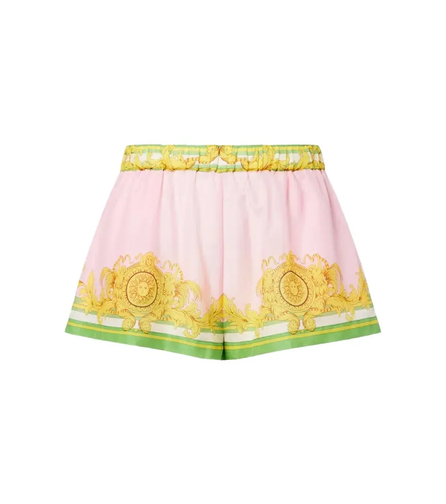 Versace Printed cotton and silk voile shorts