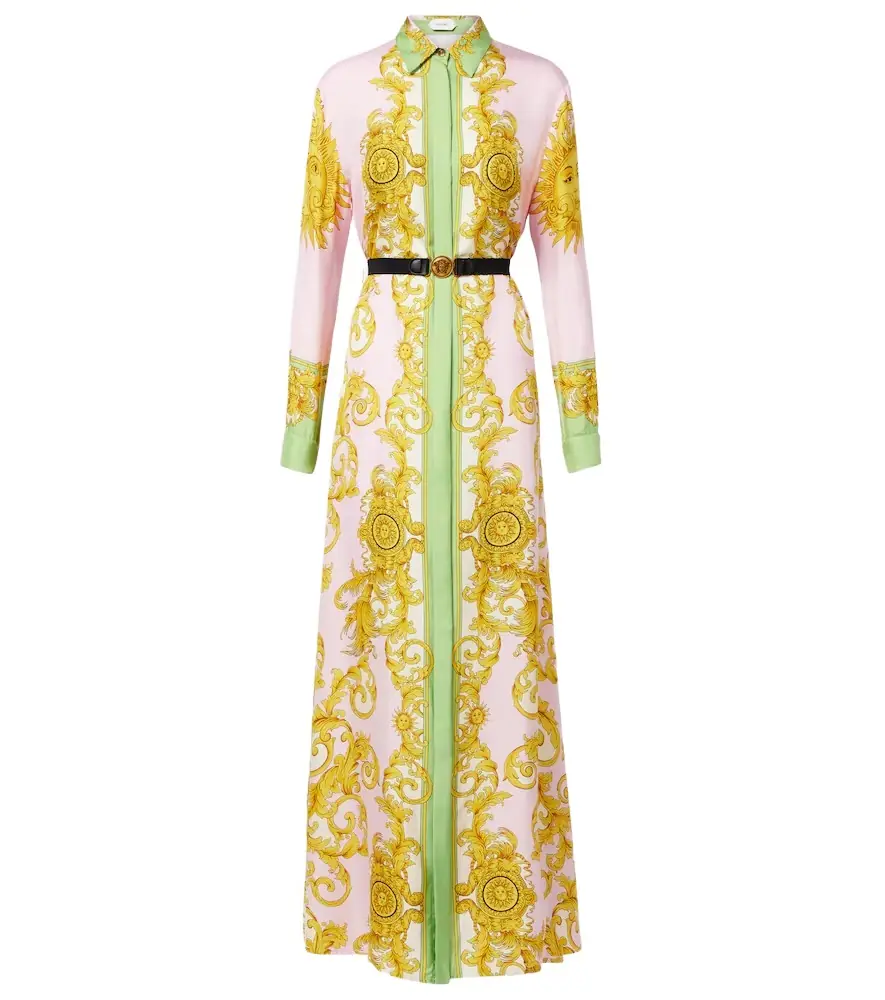 Versace Printed silk twill shirt dress