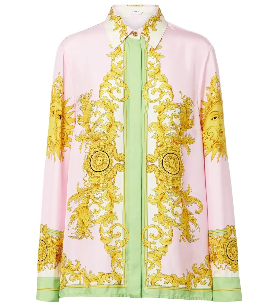 Versace Printed silk twill shirt