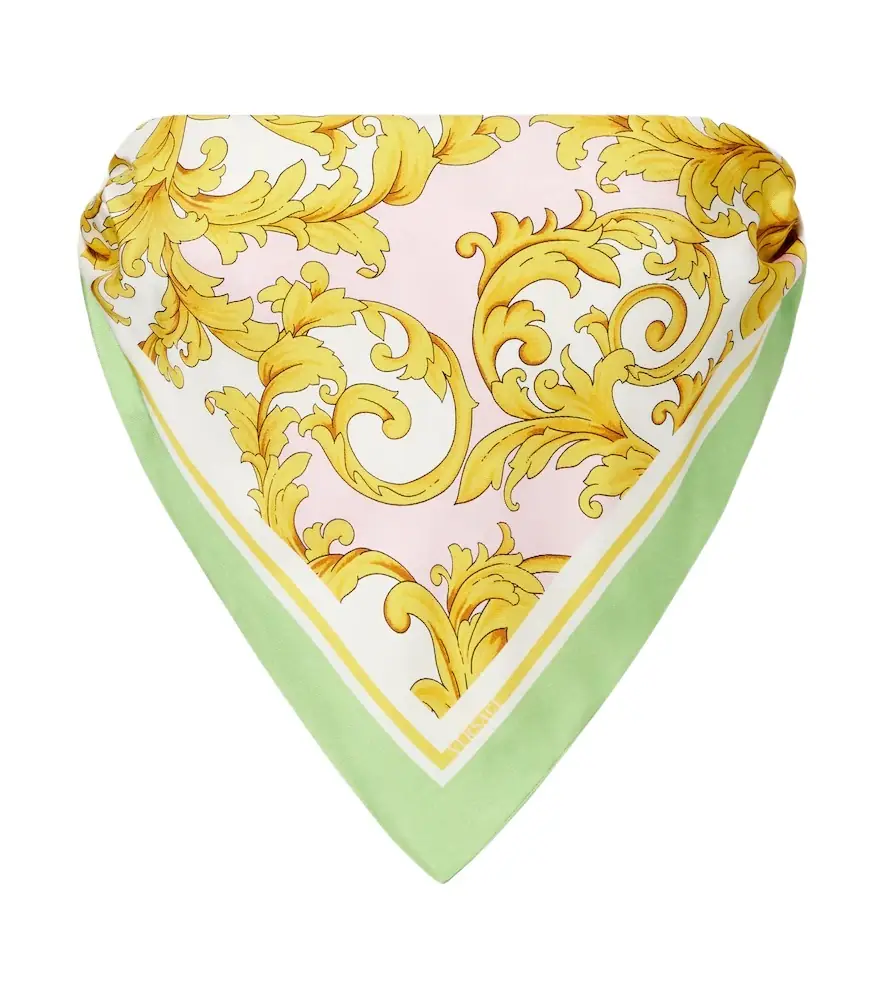 Versace Printed silk twill bandeau top