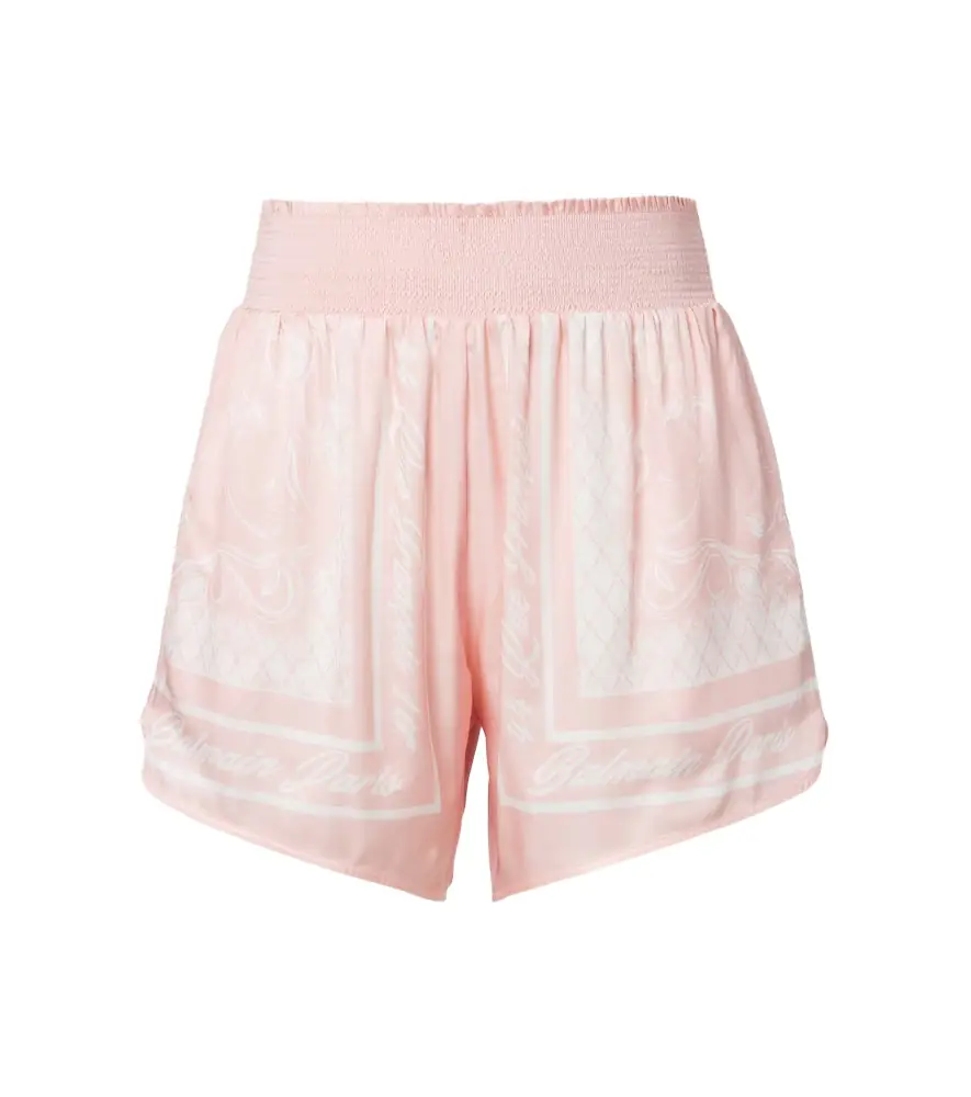 Balmain Printed satin shorts