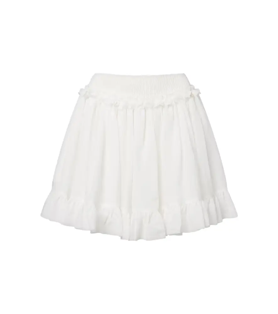 Balmain Ruffled poplin miniskirt