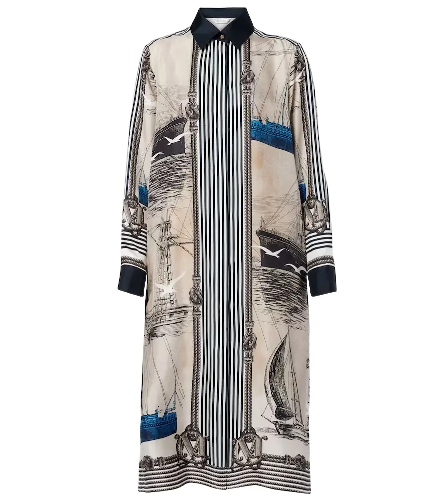 Max Mara Printed silk twill shirt dress