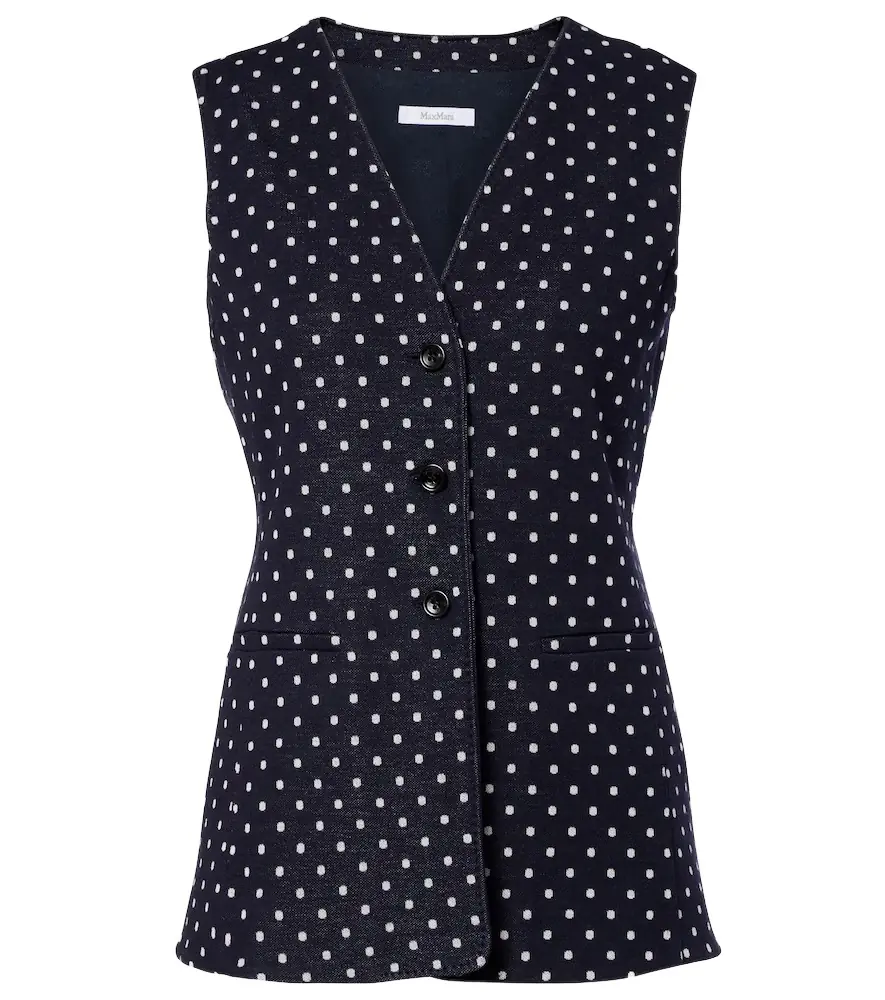 Max Mara Polka-dot jersey vest