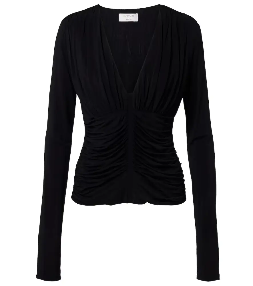 Sportmax Ruched crêpe top