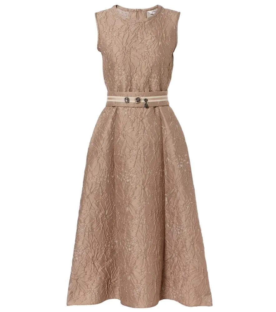 'S Max Mara Belted jacquard midi dress