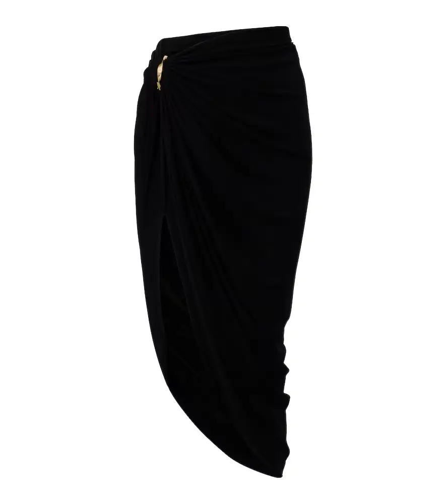 Sportmax Draped asymmetric crêpe midi skirt
