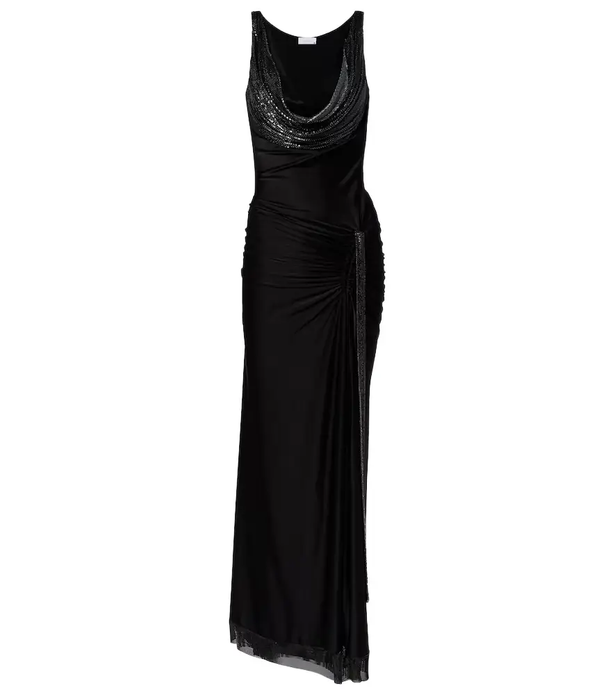 Rabanne Embellished jersey gown