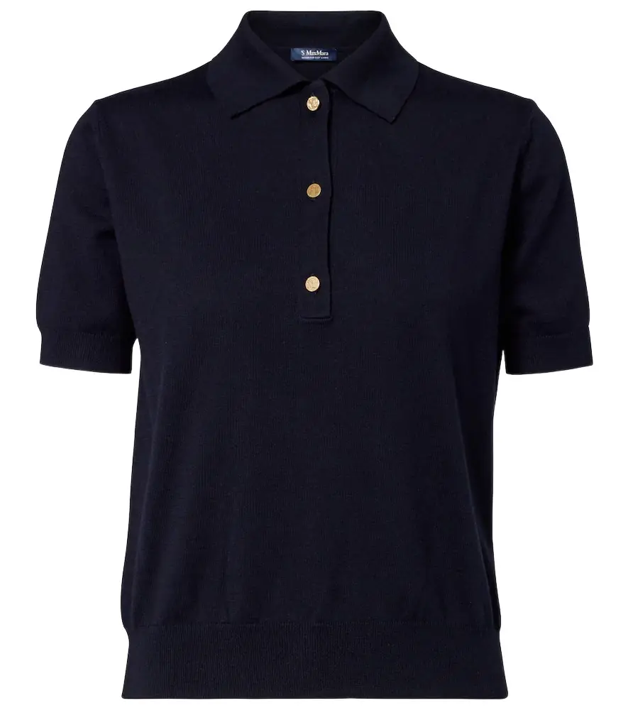'S Max Mara Cotton, silk, and cashmere polo sweater