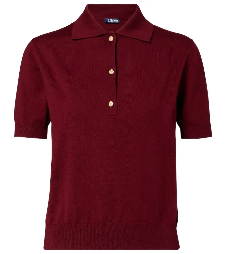 'S Max Mara Cotton, silk, and cashmere polo sweater