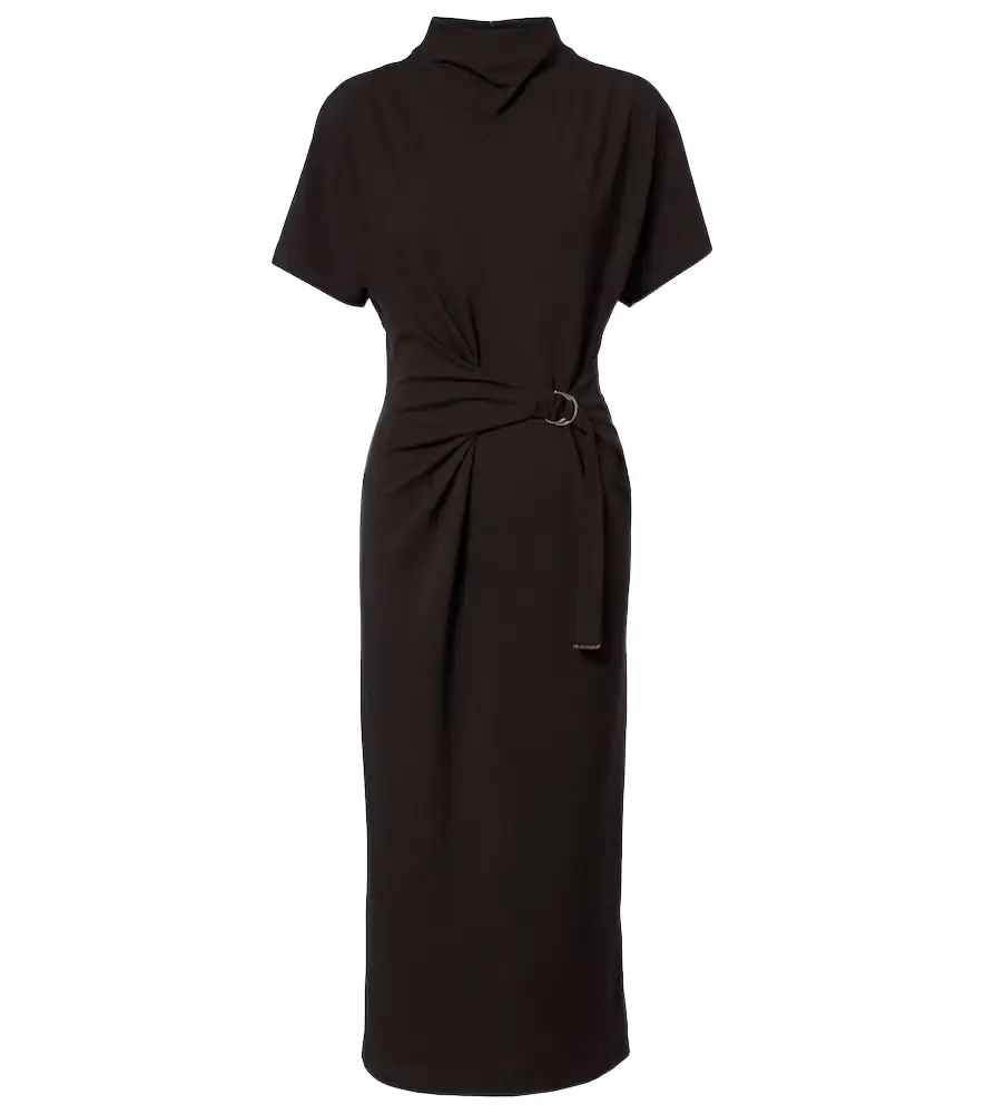Brunello Cucinelli Gathered jersey midi dress