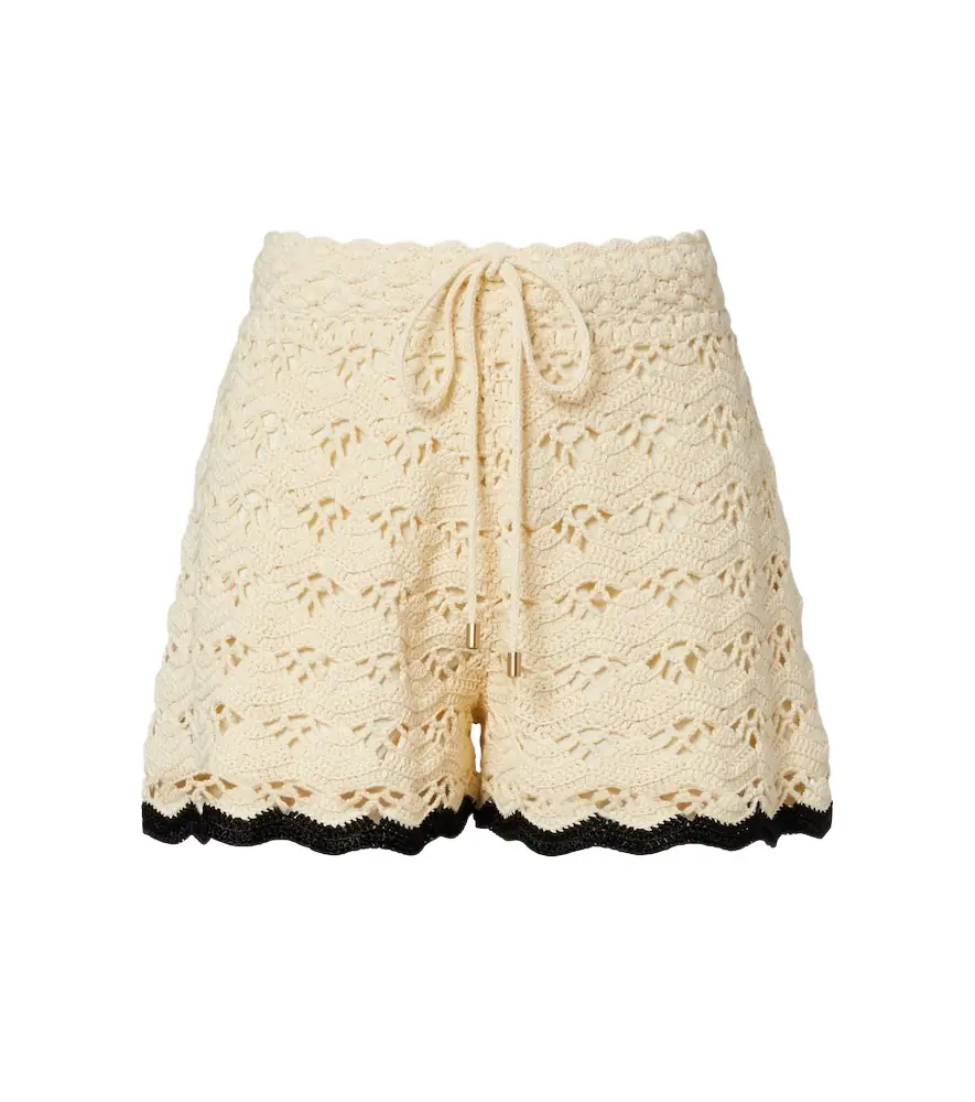 Zimmermann Aster crochet cotton shorts