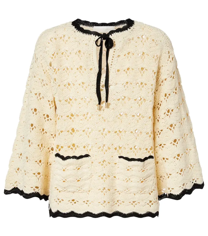 Zimmermann Aster crochet cotton top