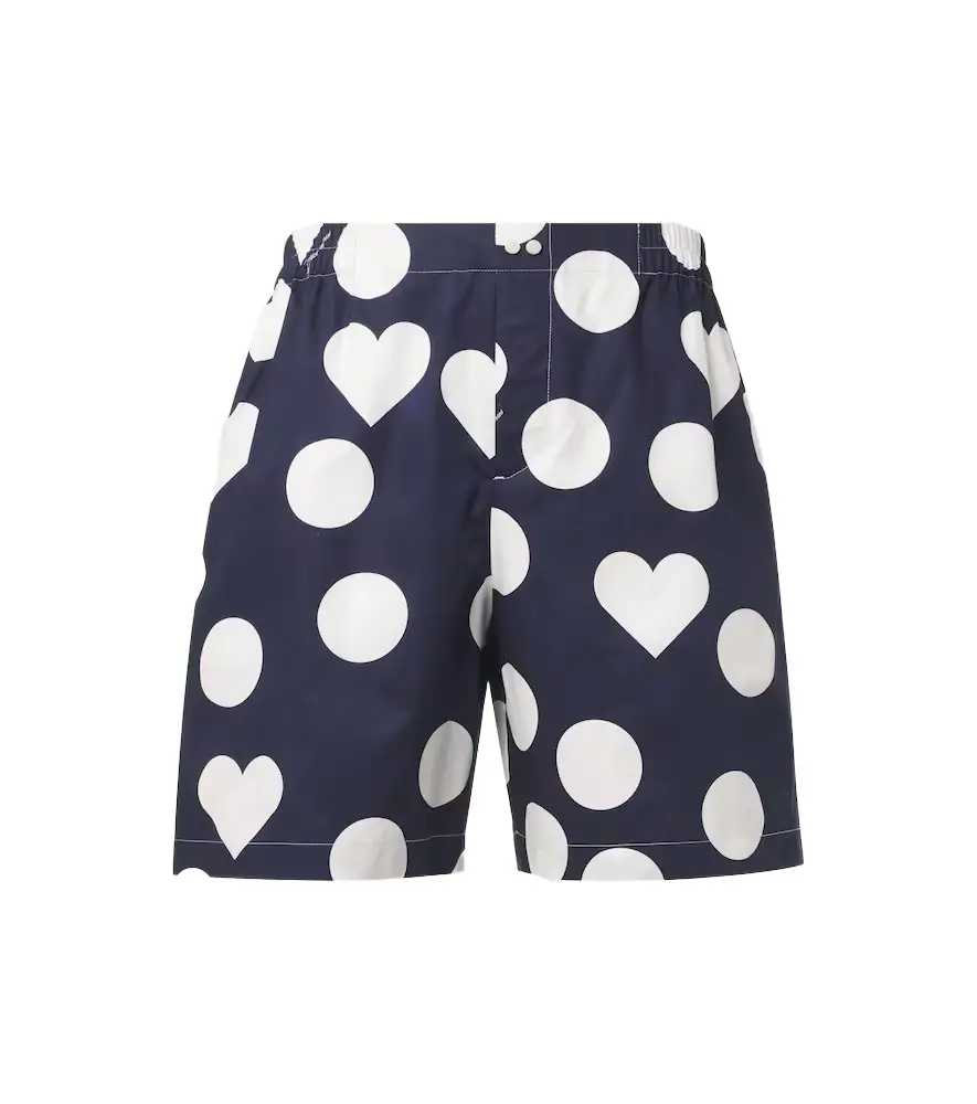 Jacquemus Caleçon polka-dot cotton poplin shorts