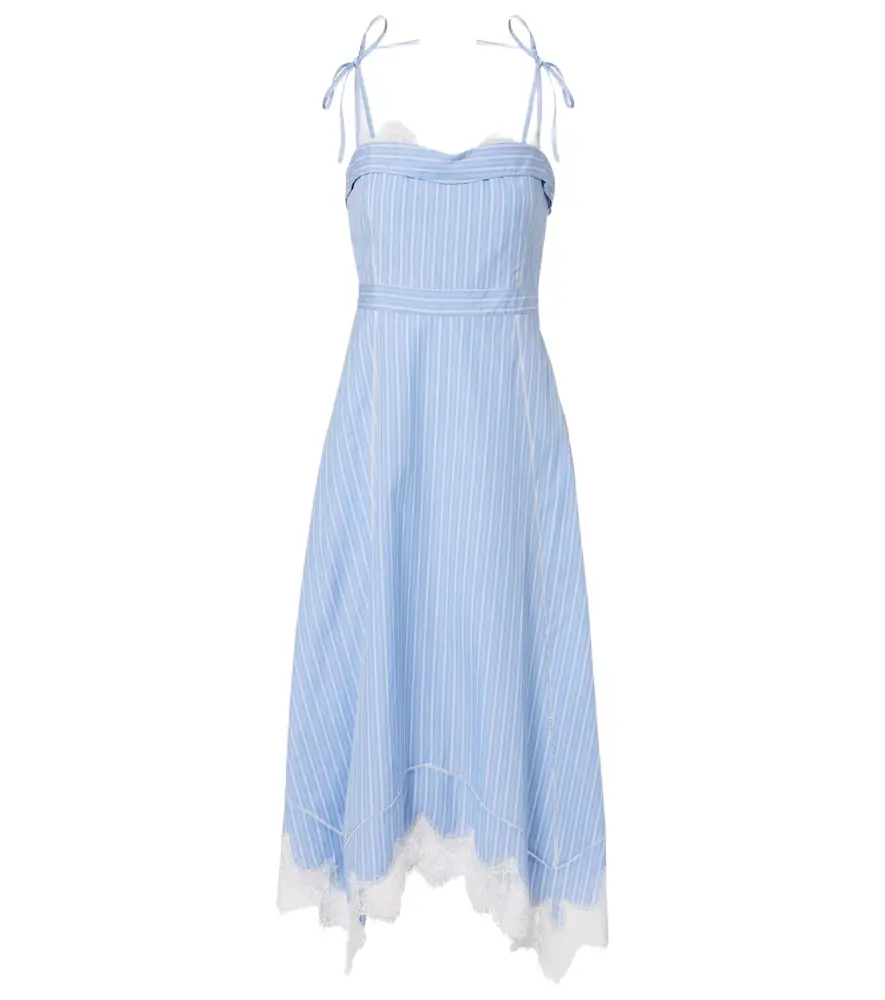 Simkhai Avaleigh striped cotton midi dress