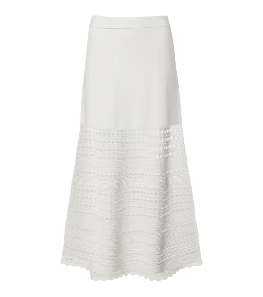 Simkhai Westly open-knit midi skirt