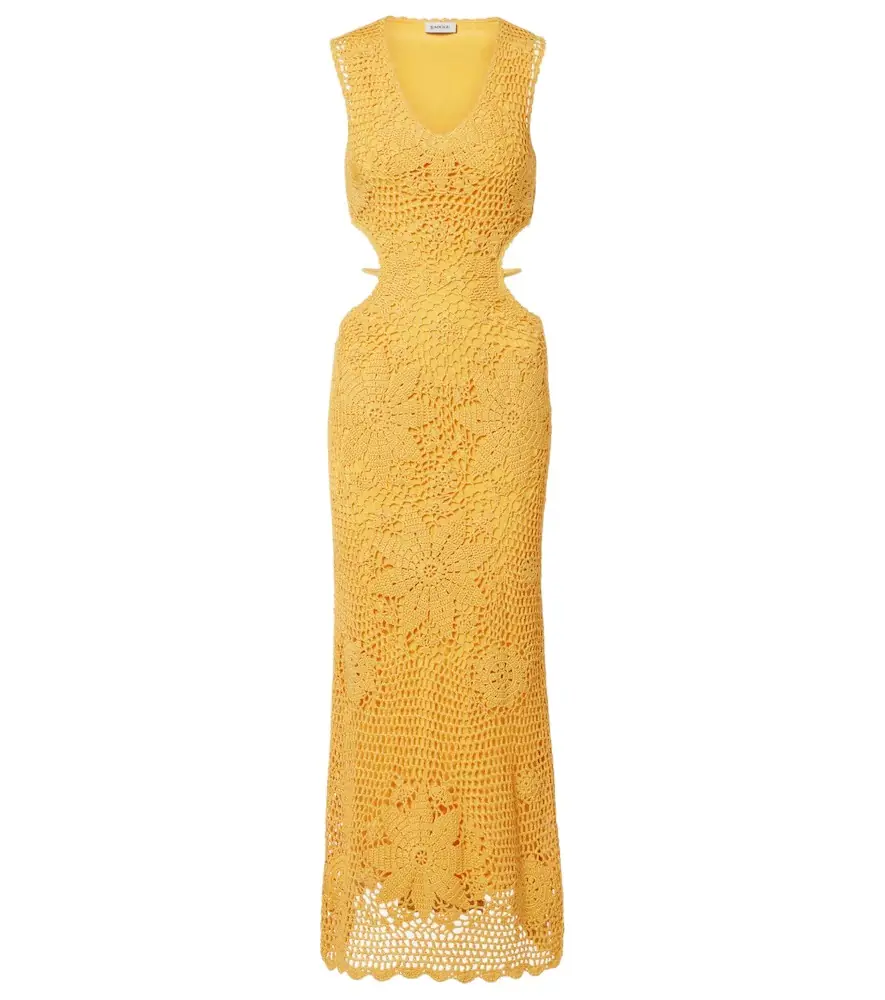 Simkhai Lyla crochet floral cotton maxi dress