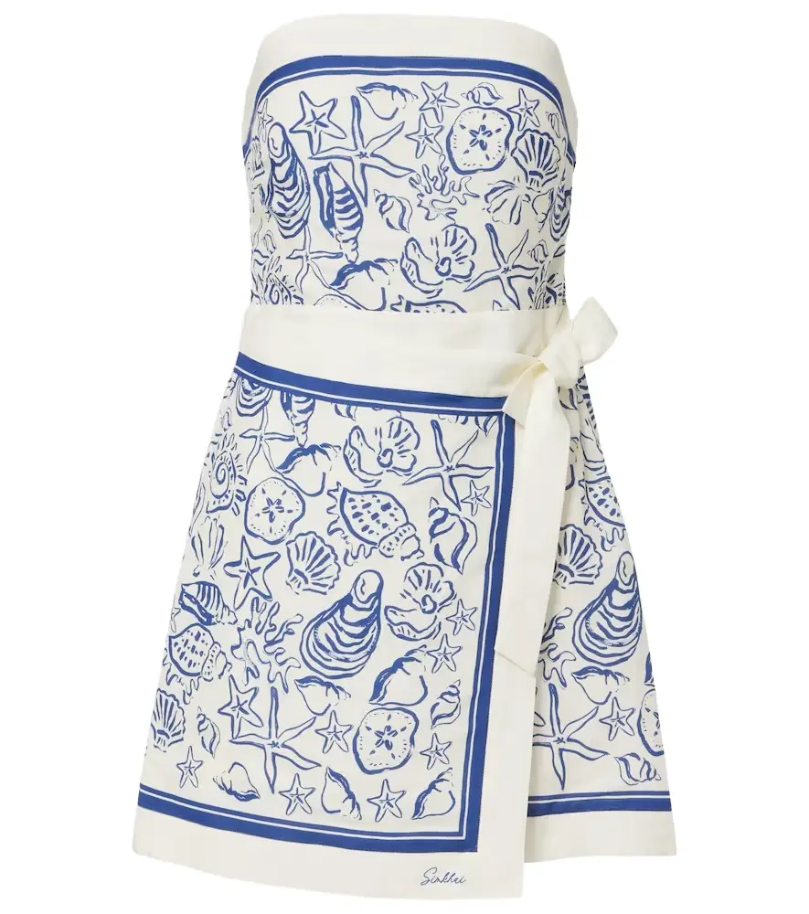 Simkhai Darbie printed linen-blend minidress