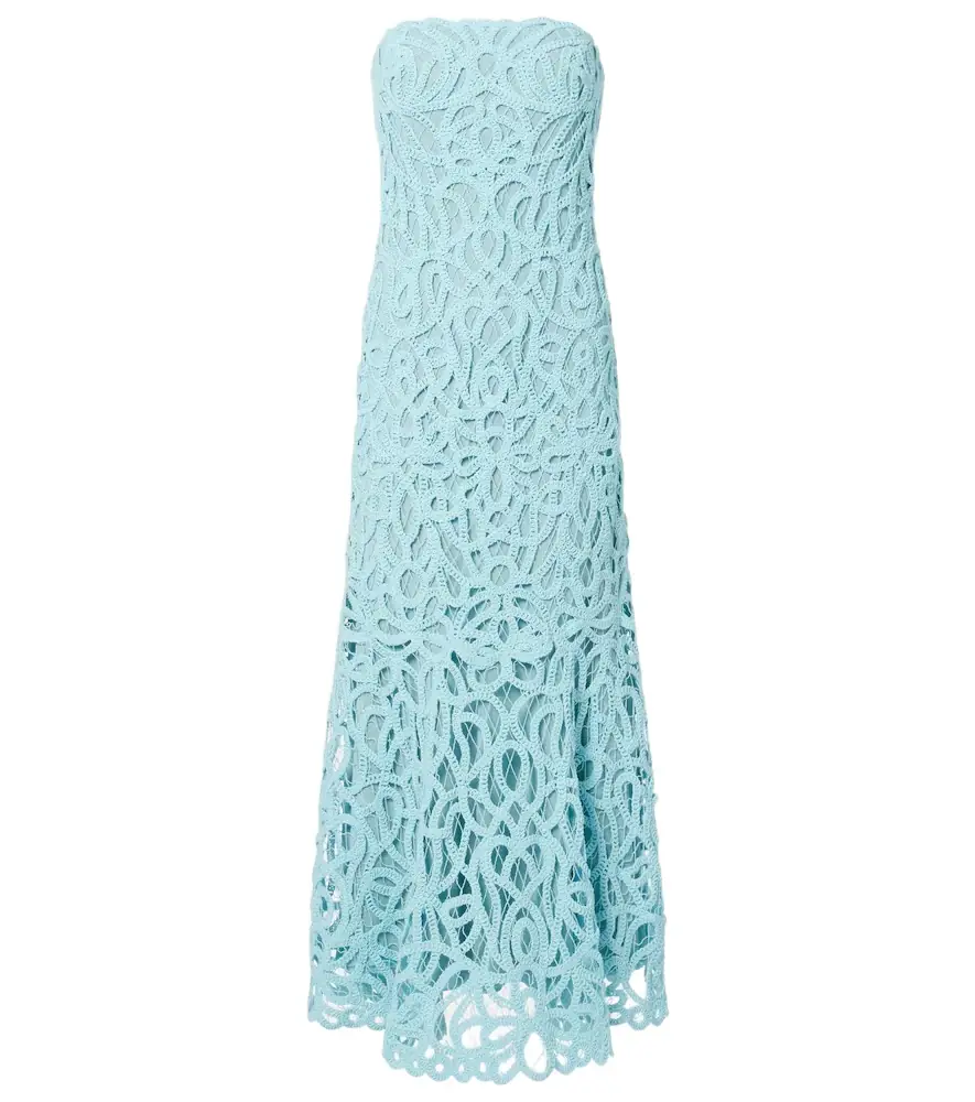 Simkhai Lace guipure cotton-blend bustier dress