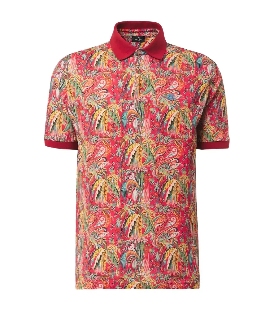 Etro Paisley cotton piqué polo shirt