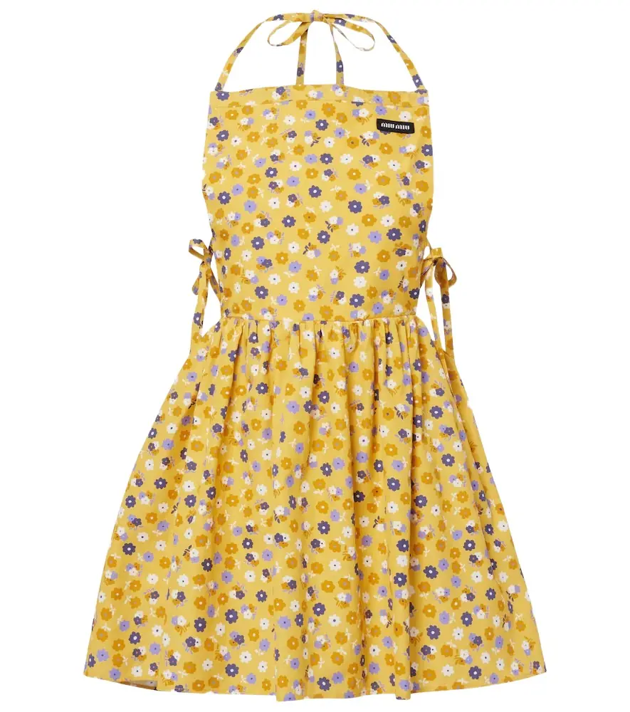 Miu Miu Floral open-back cotton poplin minidress