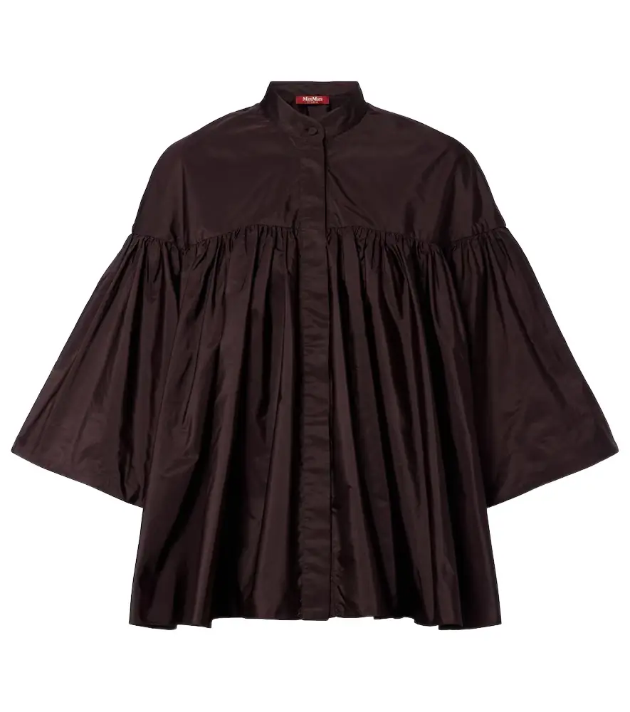 Max Mara Gathered taffeta shirt