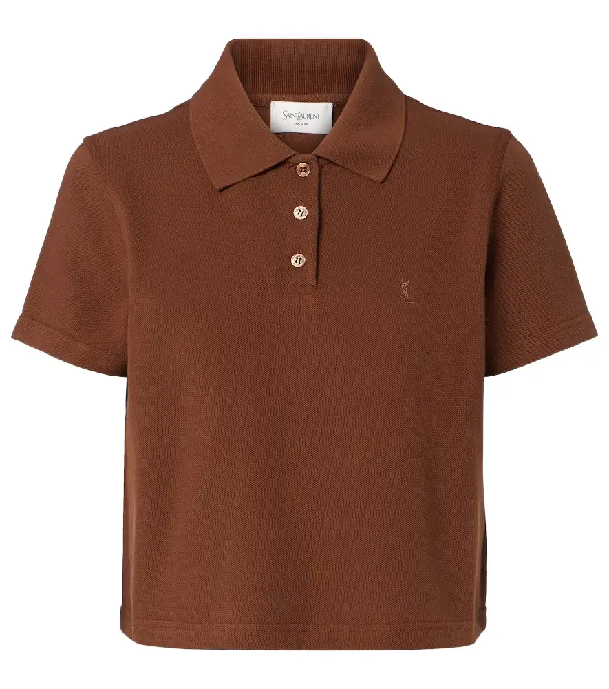 Saint Laurent Cassandre cotton piqué polo shirt