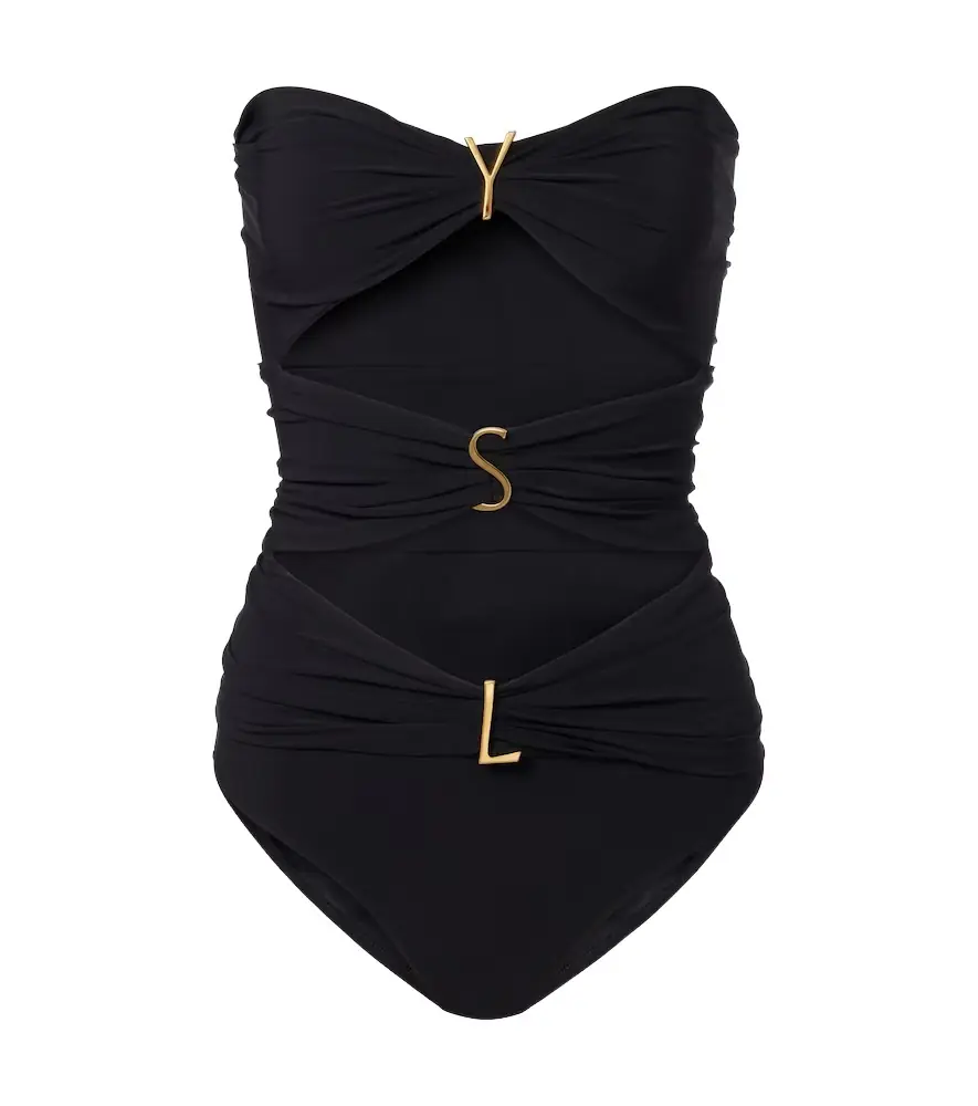 Saint Laurent Cutout embellished swimsuit