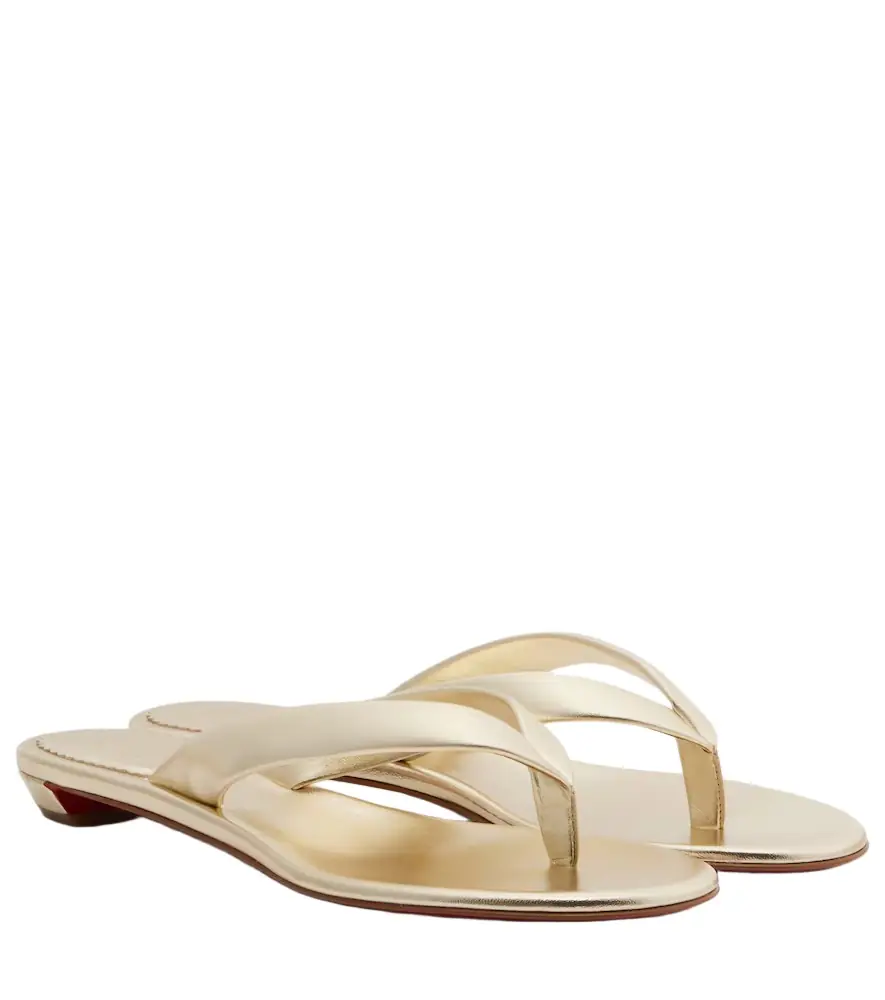 Christian Louboutin Miss Z metallic leather thong sandals