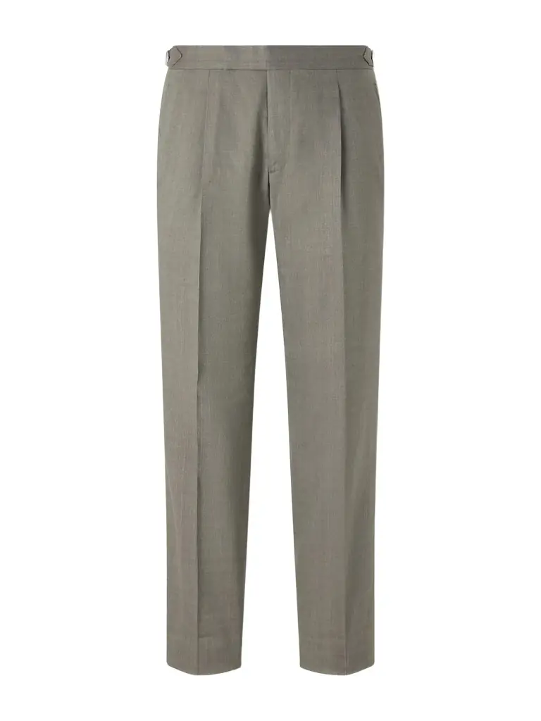 MR P. Straight-Leg Pleated Linen and Wool-Blend Suit Trousers - Men