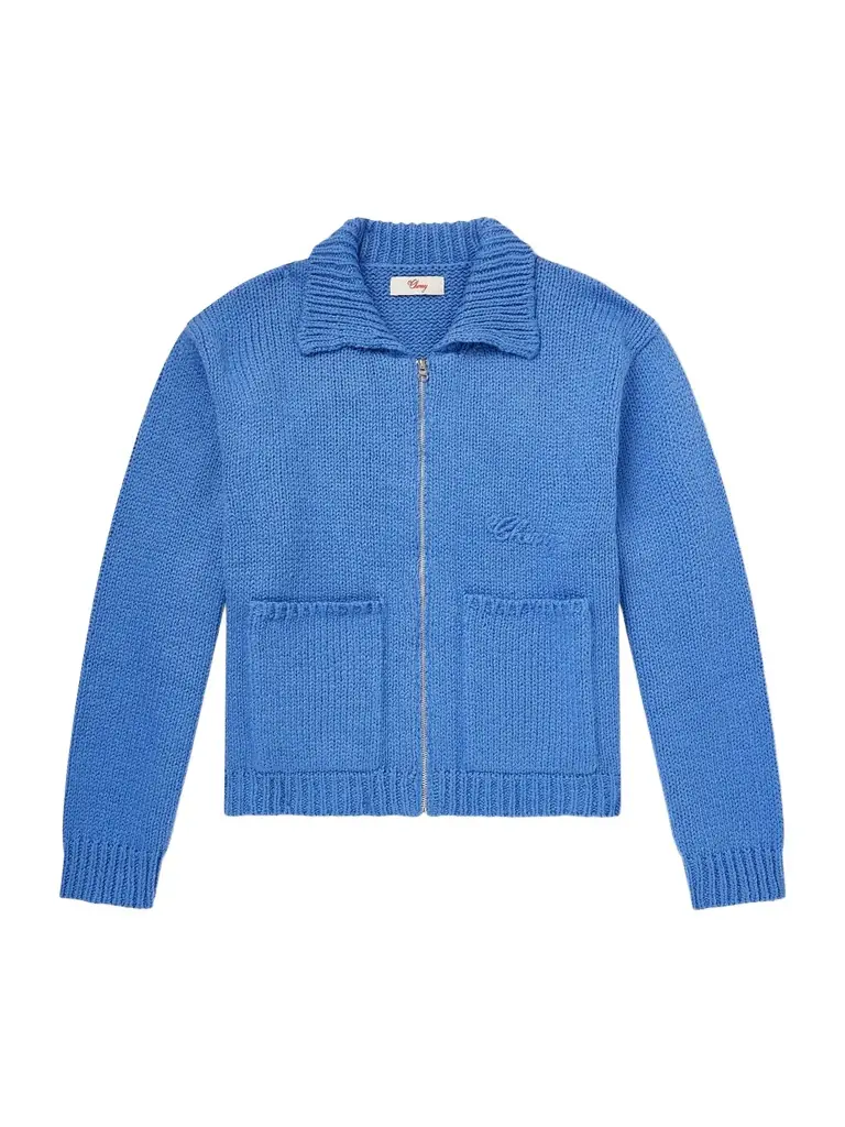 Cherry Los Angeles Logo-Embroidered Cotton Zip-Up Cardigan - Men