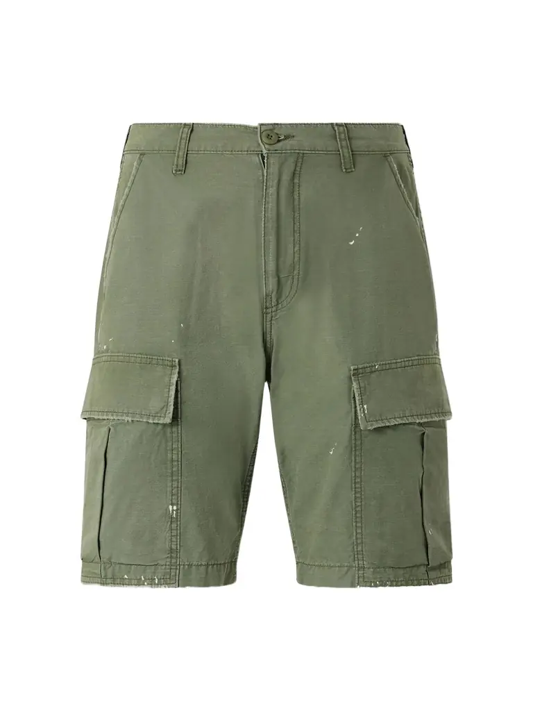 Cherry Los Angeles Camouflage Paint-splattered Cargo Straight-leg Shorts - Men