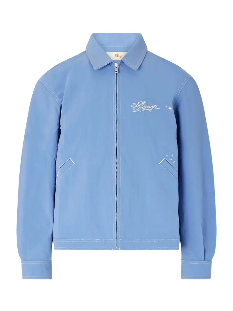 Cherry Los Angeles Logo-Embroidered Paint-Splattered Shell Jacket - Men