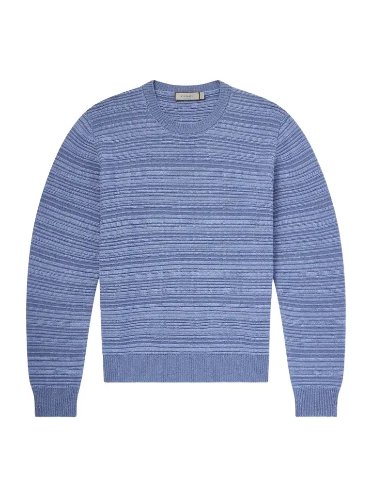 Canali Striped Wool and Cashmere-Blend Sweater - Men