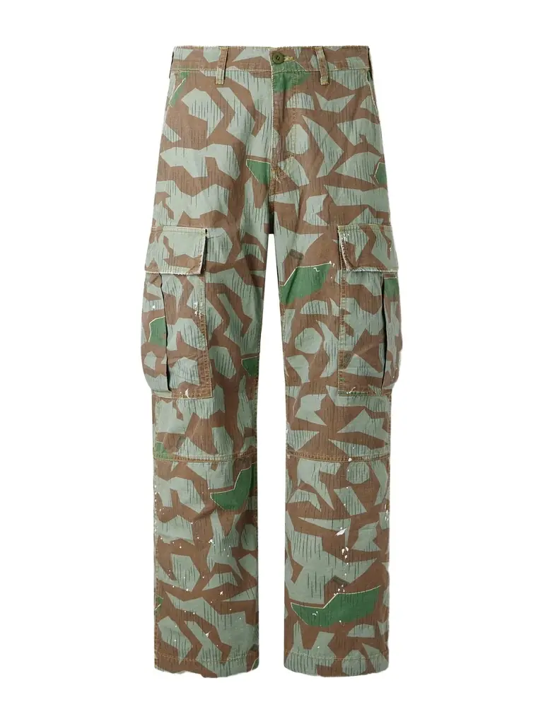 Cherry Los Angeles Camouflage Paint-splattered Cargo Wide-leg Trousers - Men