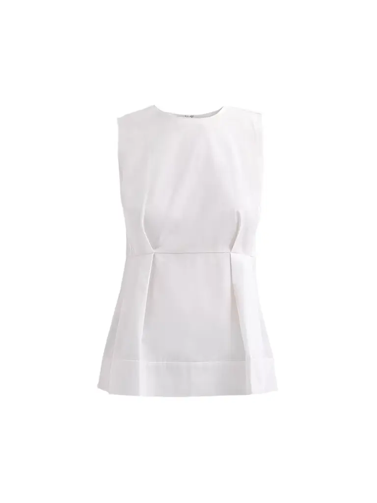 Vince Women's Paneled Cotton-Blend Top - Optic White