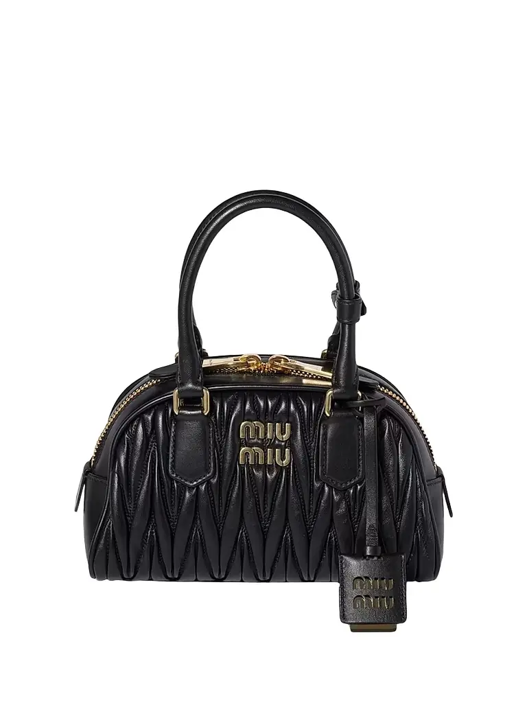 Miu Miu Women's Arcadie Matelassé Nappa Leather Top Handle Bag - Black