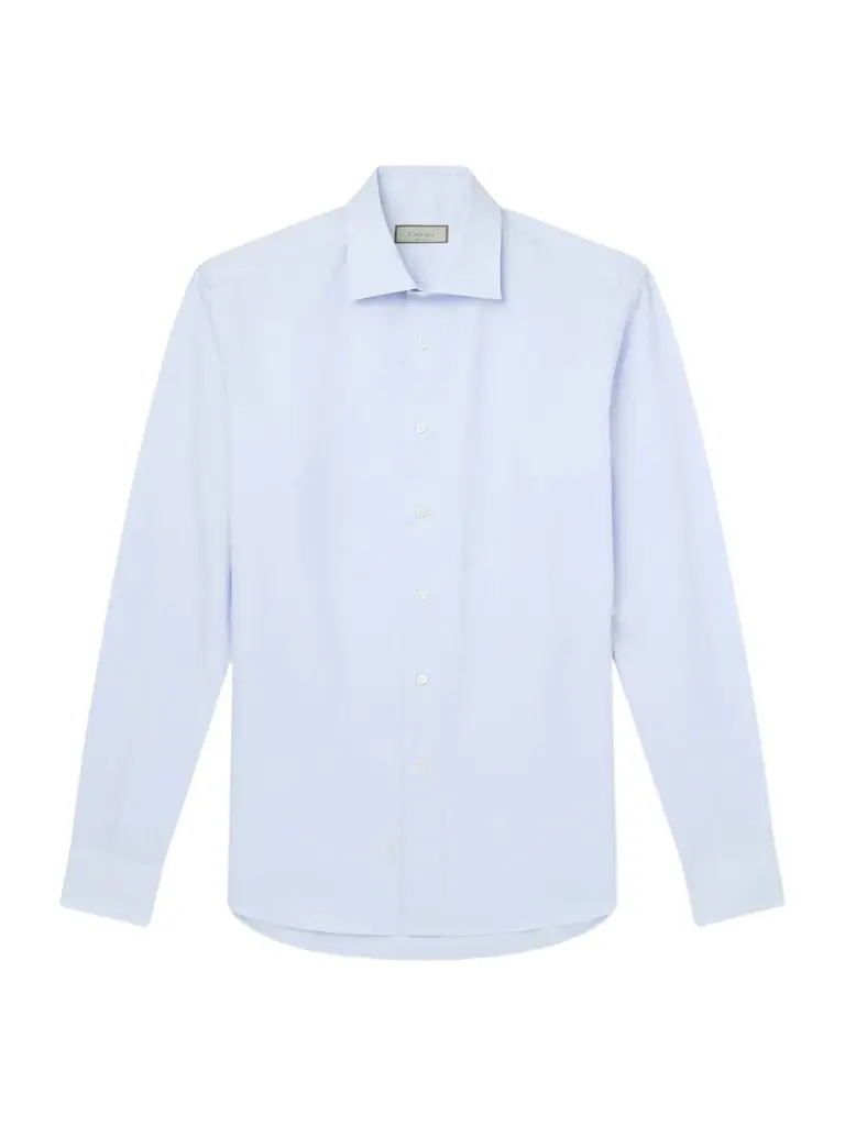Canali Herringbone Cotton Shirt - Men