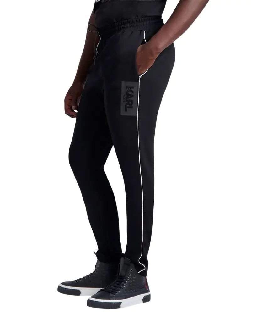 Karl Lagerfeld Paris Men 's Logo Side Piping Track Pants