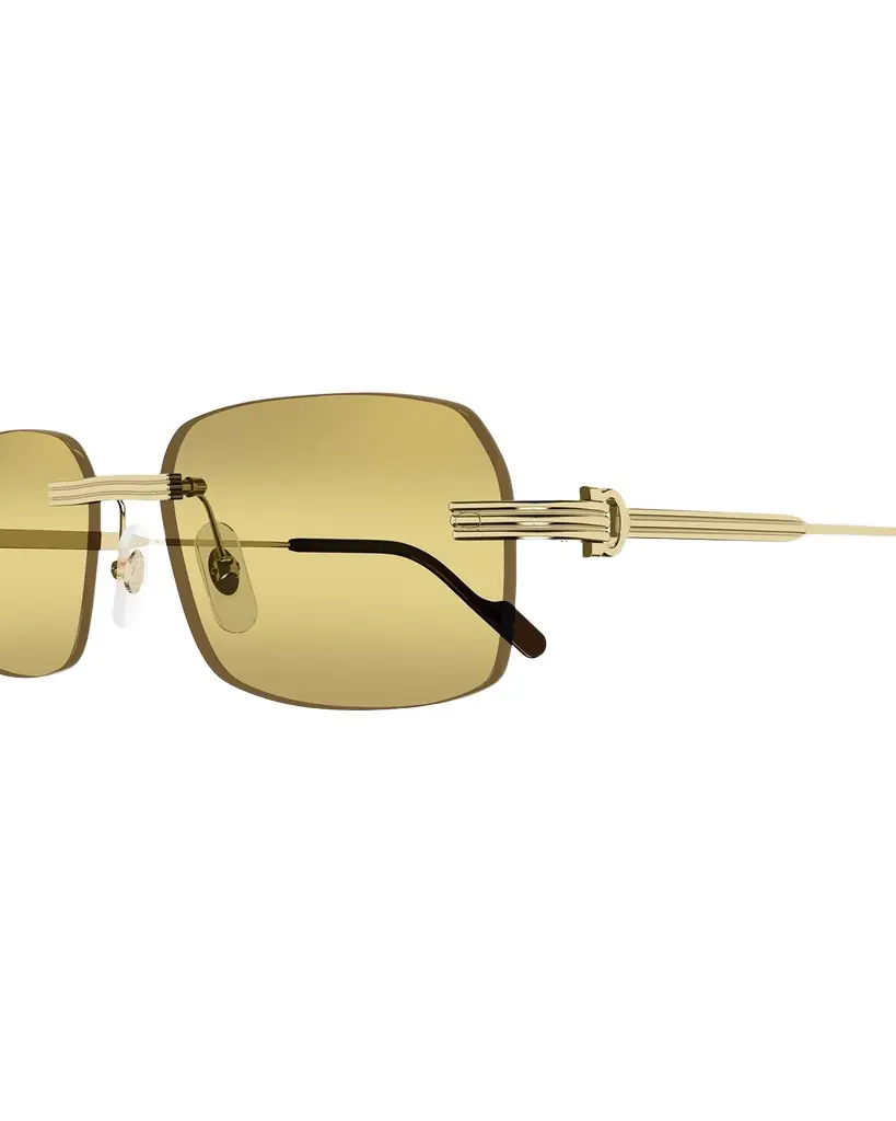 Cartier Men 's CT0271Sm Rimless Rectangle Sunglasses
