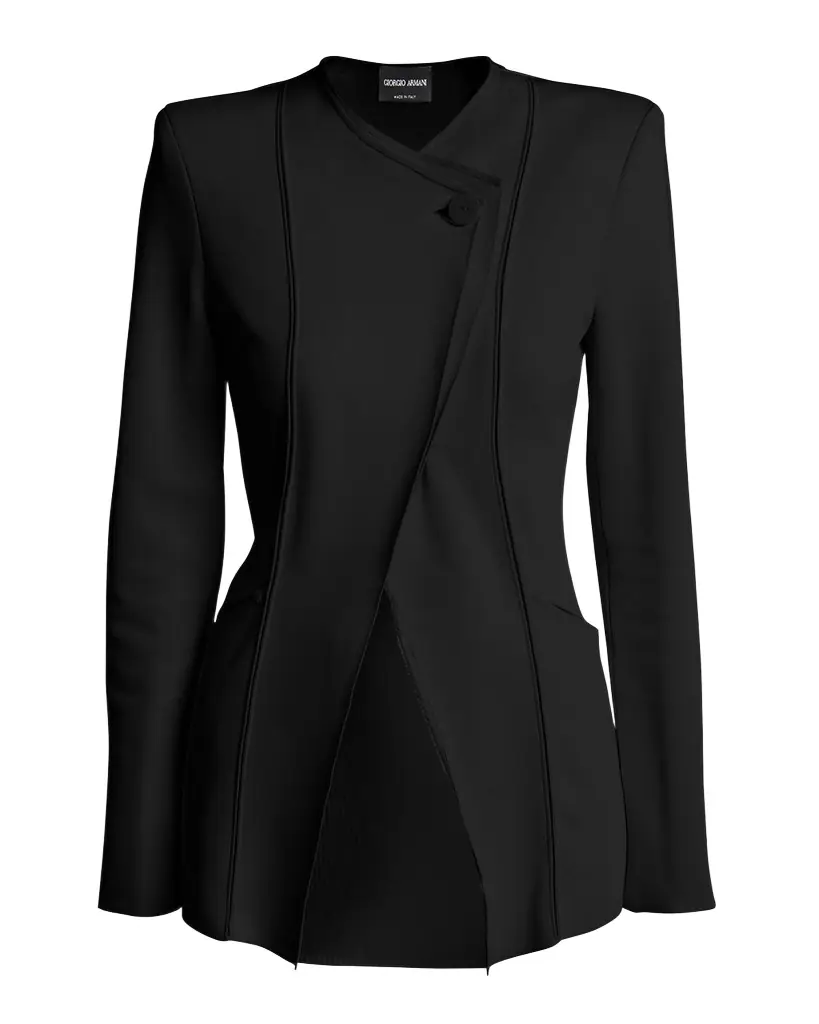 Giorgio Armani Stretch Viscose Asymmetrical Knit Jacket