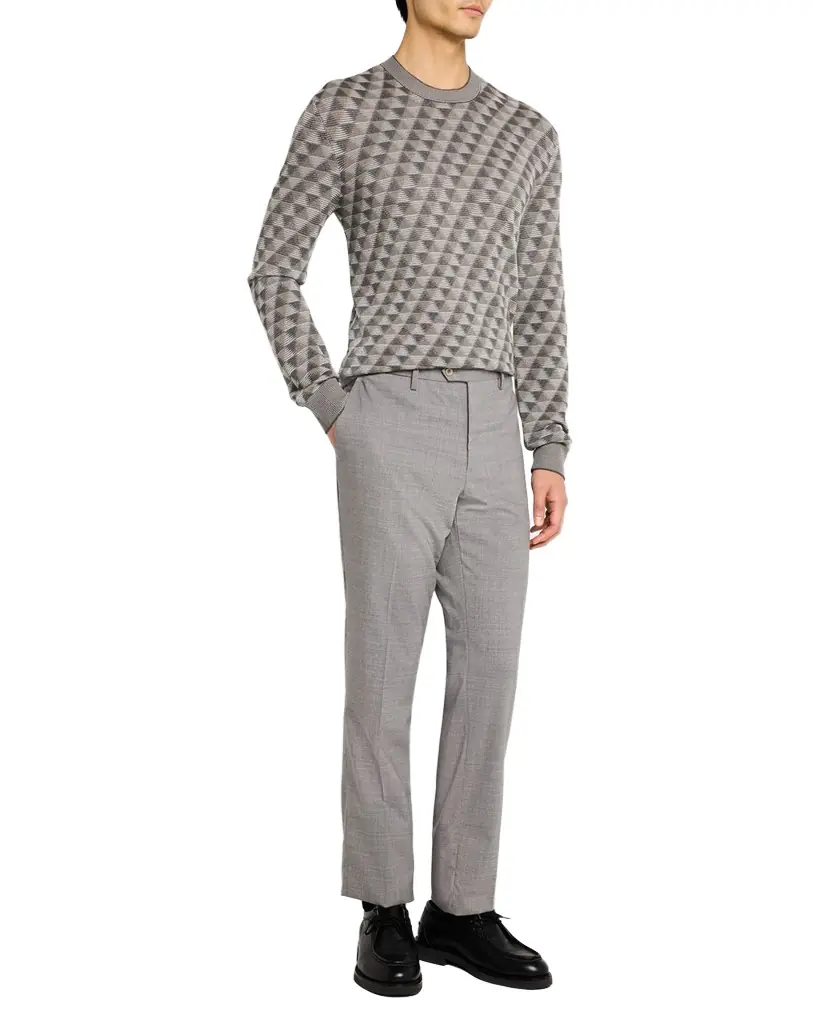 Giorgio Armani Men 's Tricolor Triangle Wool Sweater