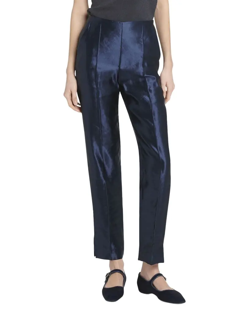 Giorgio Armani Linen Silk Straight-Leg Trousers