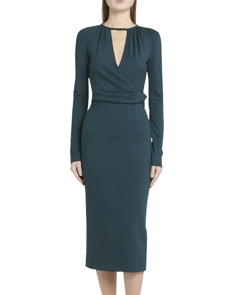 Giorgio Armani Keyhole Milano Jersey Sheath Dress - Women's Clothing
