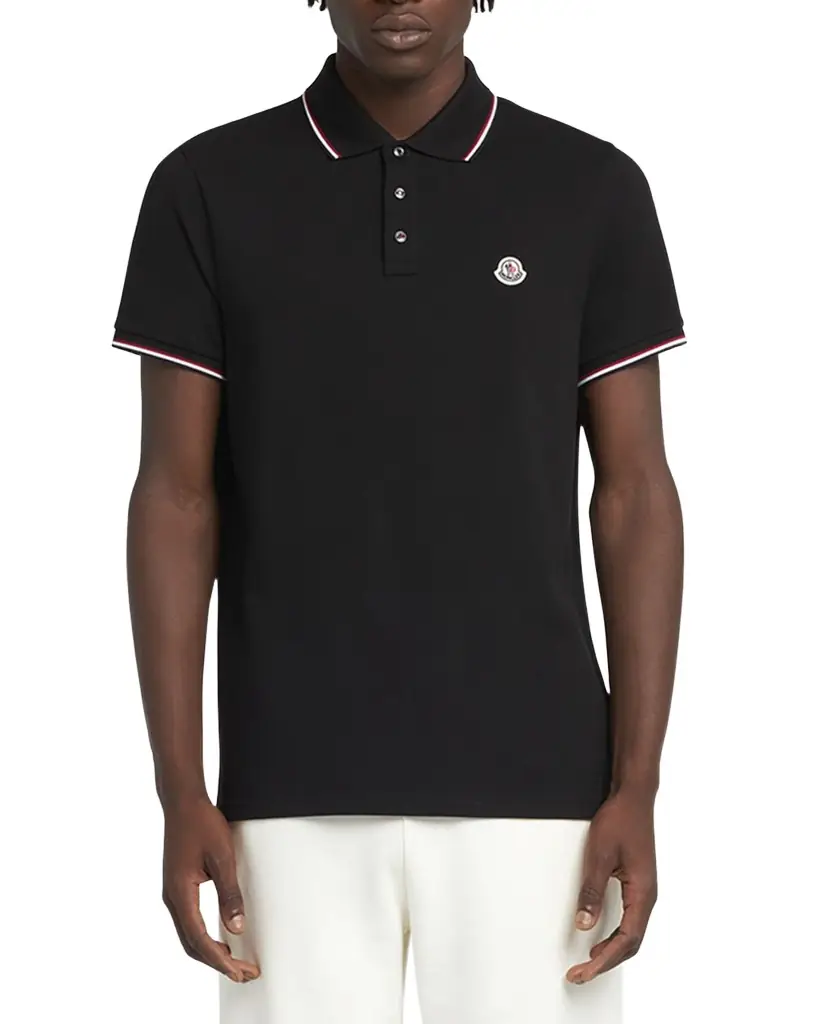 Moncler Men 's Striped-Trim Polo Shirt
